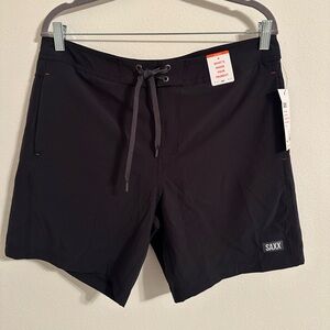 SAXX Men's Black Swim Shorts 2n1 Betawave Size 34